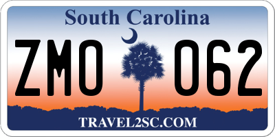SC license plate ZMO062