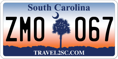 SC license plate ZMO067