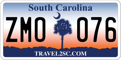SC license plate ZMO076