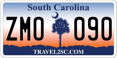 SC license plate ZMO090