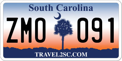 SC license plate ZMO091