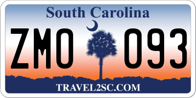 SC license plate ZMO093