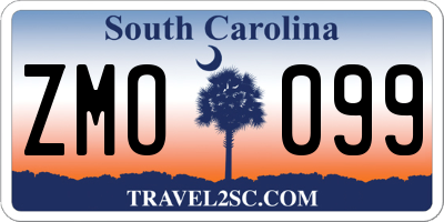 SC license plate ZMO099