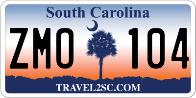 SC license plate ZMO104