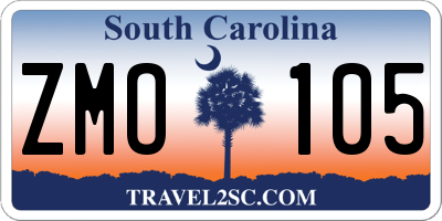 SC license plate ZMO105