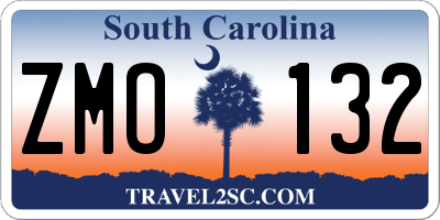 SC license plate ZMO132