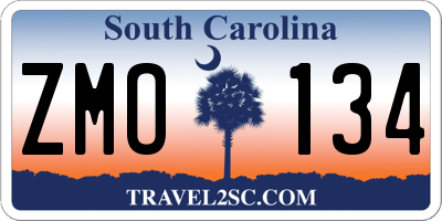 SC license plate ZMO134