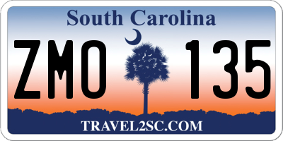 SC license plate ZMO135