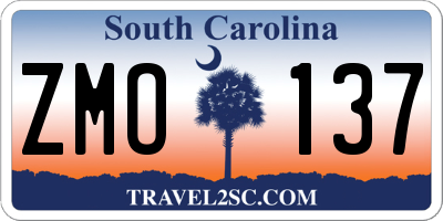 SC license plate ZMO137