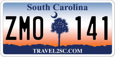 SC license plate ZMO141