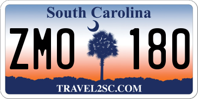 SC license plate ZMO180