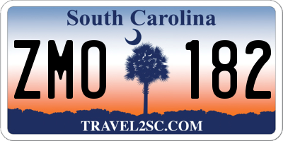 SC license plate ZMO182