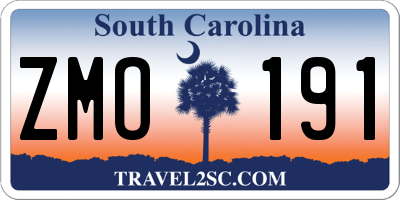 SC license plate ZMO191