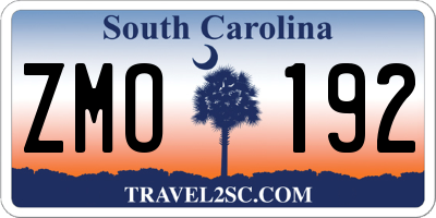 SC license plate ZMO192