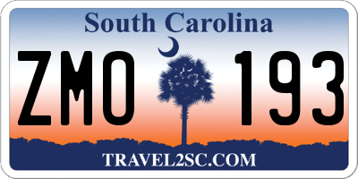 SC license plate ZMO193