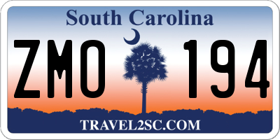 SC license plate ZMO194