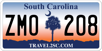 SC license plate ZMO208