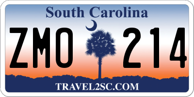 SC license plate ZMO214