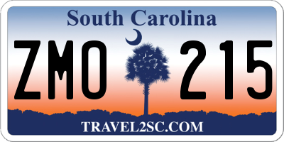 SC license plate ZMO215