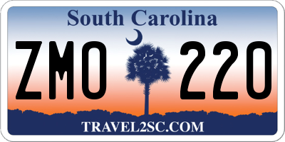 SC license plate ZMO220