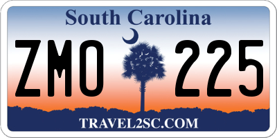 SC license plate ZMO225