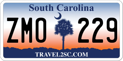 SC license plate ZMO229