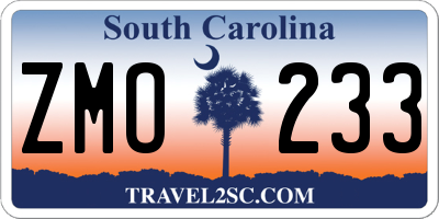 SC license plate ZMO233