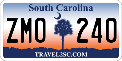 SC license plate ZMO240