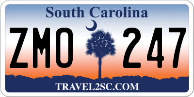 SC license plate ZMO247