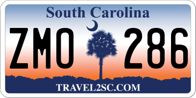 SC license plate ZMO286