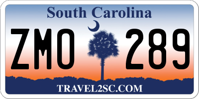 SC license plate ZMO289