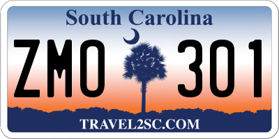 SC license plate ZMO301