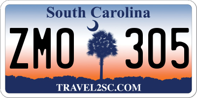 SC license plate ZMO305