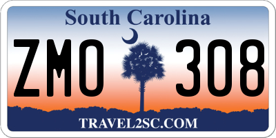 SC license plate ZMO308