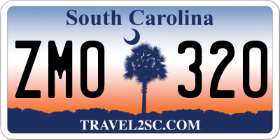 SC license plate ZMO320