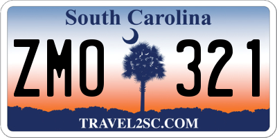 SC license plate ZMO321