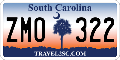 SC license plate ZMO322