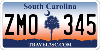 SC license plate ZMO345
