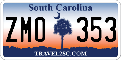 SC license plate ZMO353