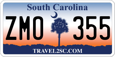 SC license plate ZMO355