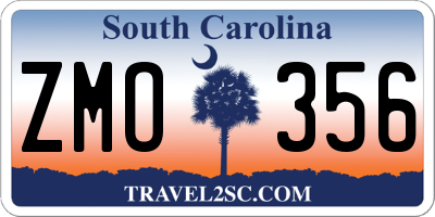 SC license plate ZMO356