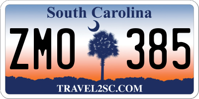SC license plate ZMO385