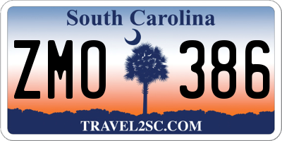 SC license plate ZMO386