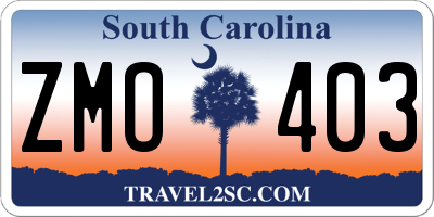 SC license plate ZMO403