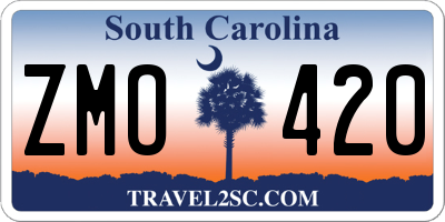 SC license plate ZMO420
