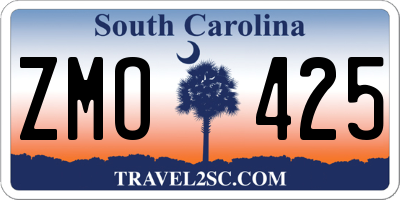 SC license plate ZMO425