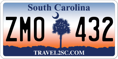 SC license plate ZMO432