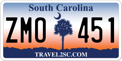 SC license plate ZMO451