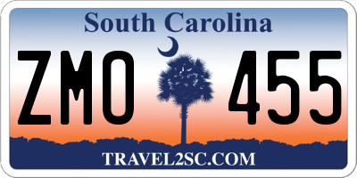 SC license plate ZMO455