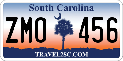 SC license plate ZMO456